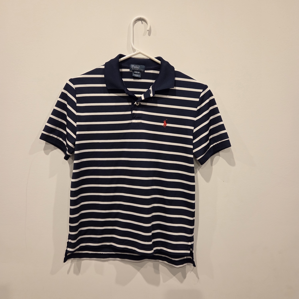 Polo by Ralph Lauren Boys Navy Striped Shirt Size 10/12